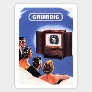 German GRUNDIG Television Vintage Appliance 1940s Retro Advertisement Sticker